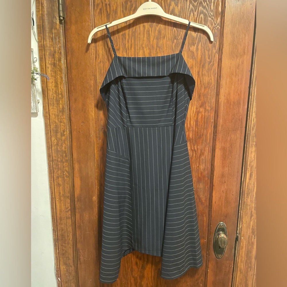 Banana Republic Spaghetti Strap Midi Dress pin stripe navy 8